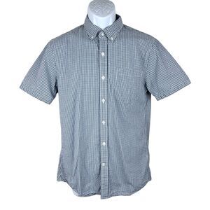 Goodthreads Button Down Shirt Men Medium Blue White Gingham Plaid Slim Fit